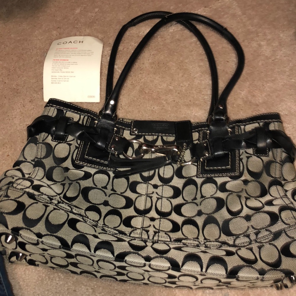 Coach Black and Grey Tote